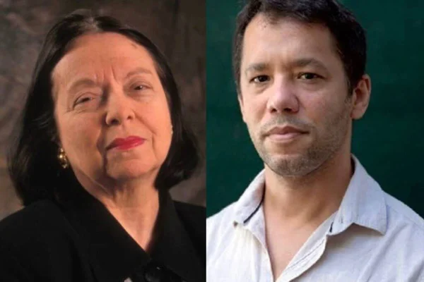 montagem com fotos coloridas de Nélida Pinon e Itamar Vieira Júnior - metrópoles