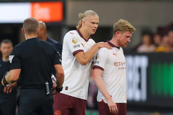 Haaland e De Bruyne, do Manchester City - Metrópoles