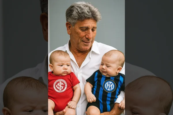 Imagem colorida feita por IA do treinador Renato Gaúcho
