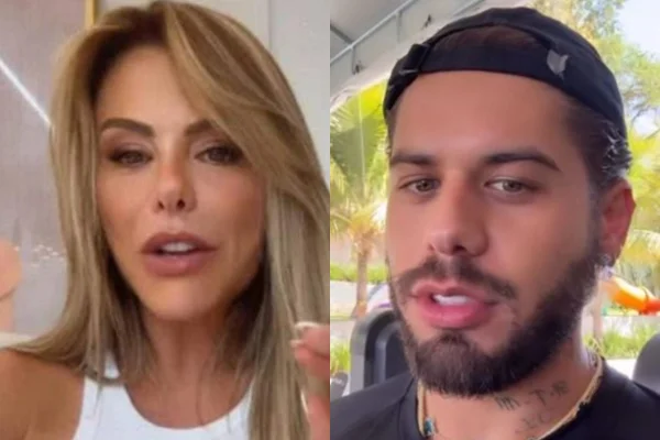Montagem com as fotos de Poliana Rocha e Zé Felipe lado a lado - Metrópoles