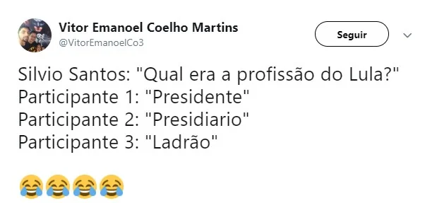 “Ladrão”, diz mulher sobre profissão de Lula a Silvio Santos - imagem 5 “Ladrão”, diz mulher sobre profissão de Lula a Silvio Santos - imagem 5
