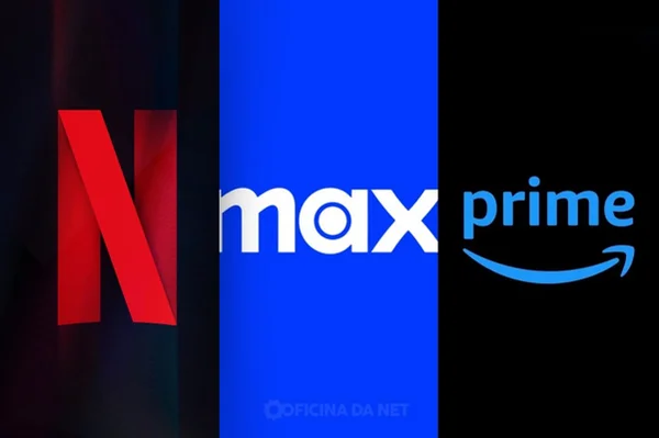 Montagem com logos da Netflix, Max e Prime - Metrópoles