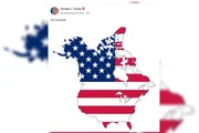 Mapa publicado por Donald Trump que retrata anexação do Canadá ao EUA Mapa publicado por Donald Trump que retrata anexação do Canadá ao EUA