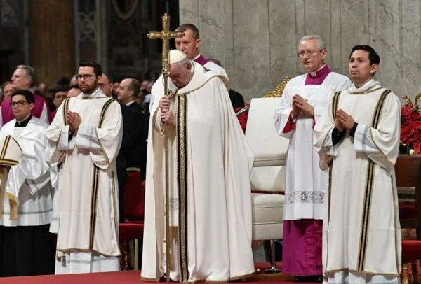 Papa Francisco durante missa de Natal, em 24/12/2022