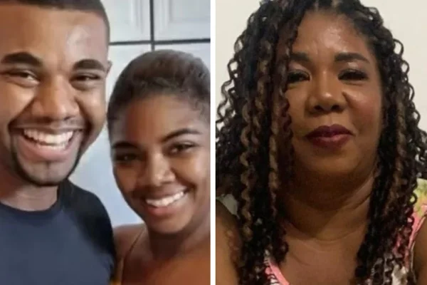 Montagem feita a partir de fotos das redes sociais de Davi, a irmã Raquel e a mãe Elisângela - Metrópoles