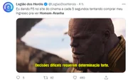 Após a queda dos sites de cinema, as redes sociais foram inundadas com memes sobre o filme