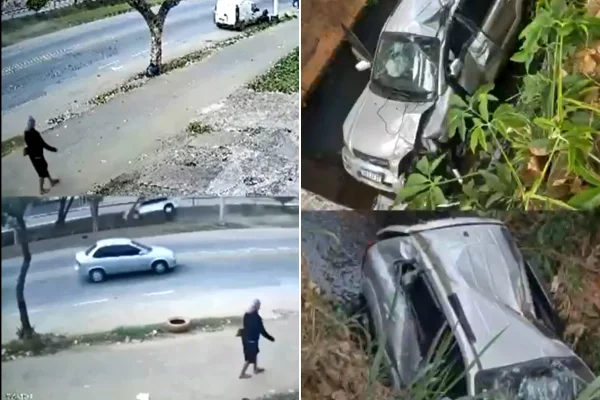 carro cai em galeria de Ipatinga