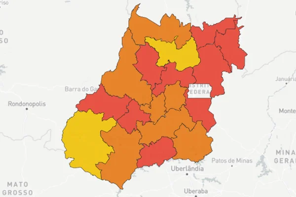 mapa da gravidade da pandemia em goiás