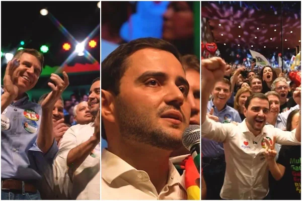 Gabriel Souza e Ernani Polo em convenção do MDB para o governo do RS - Metrópoles