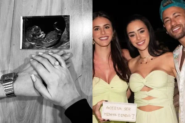 Montagem de Bianca Biancardi, Bruna Biancardi e Neymar - Metrópoles