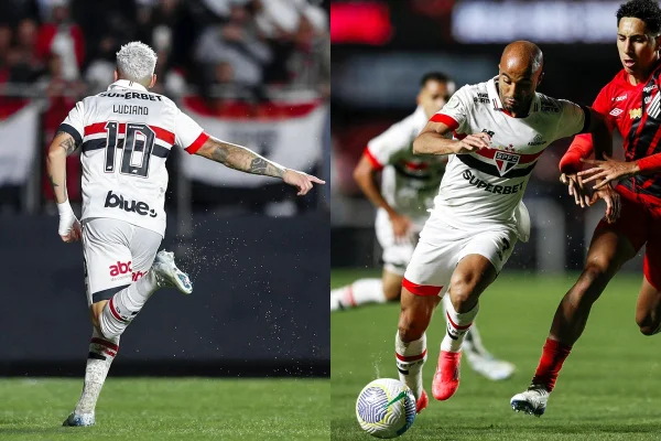 Foto colorida de jogadores do São Paulo - Metrópoles