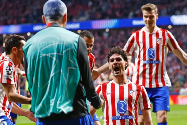 Imagem colorida da partida entre Atlético de Madrid x Club Brugge