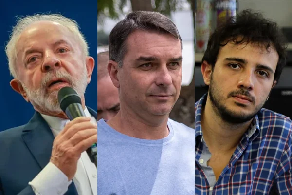 Eleições 2026: Lula, Flávio Bolsonaro e Renan Santos