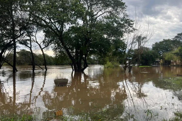 Imagem colorida, Rio dos Sinos, em São Leopoldo: 4m74cm | Cota de inundação: 4m50cm- Metrópoles
