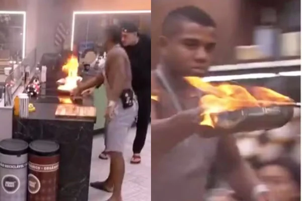 Susto! Panela pega fogo no BBB24 e Davi apaga as chamas; vídeo