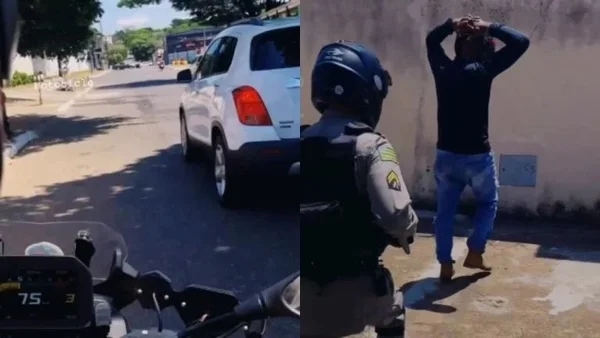 imagem colorida motociclista de app fuga blitz goiania