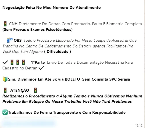 Criminosos vendem CNH no DF por WhatsApp para quem “não passou no teste” - imagem 6 Criminosos vendem CNH no DF por WhatsApp para quem “não passou no teste” - imagem 6