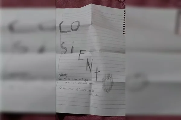 Bilhete encontrado ao lado de criança morta