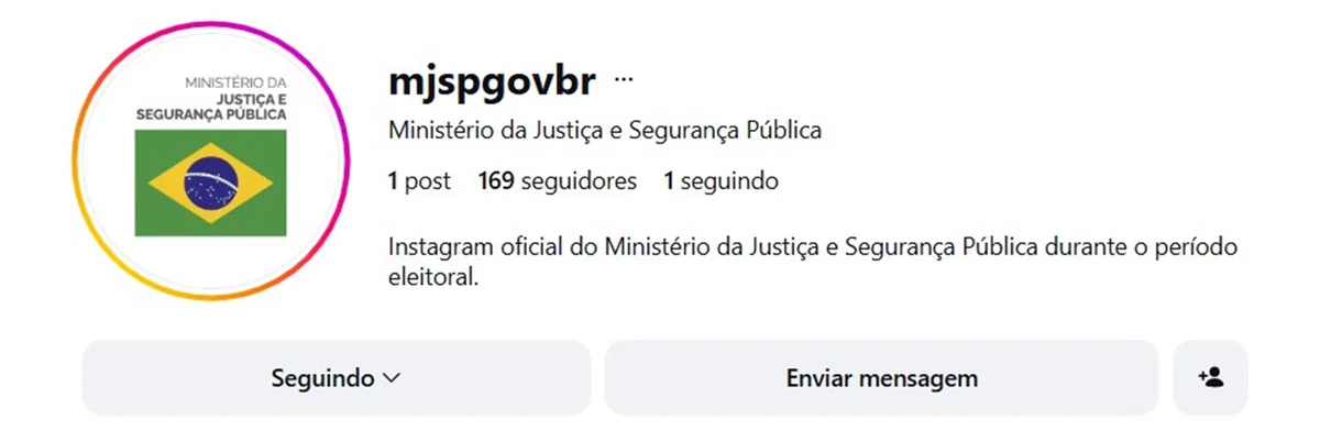 Novo perfil do Ministério da Justiça Novo perfil do Ministério da Justiça