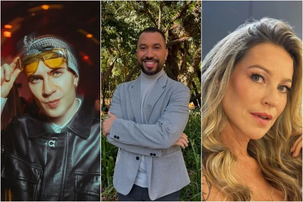 Montagem com Leo Picon (esquerda), Gil do Vigor e Luana Piovani - fim da escala 6x1