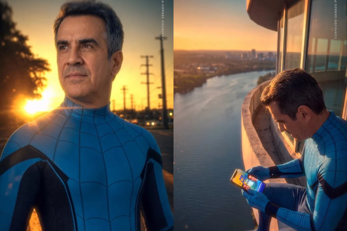 Ciro Nogueira "vira" Homem-Aranha azul para anunciar convenção do PP. Vídeo