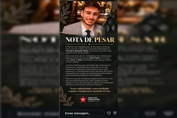 Neto de ex-prefeito de Dourados morre aos 22 anos ao se engasgar com carne - destaque galeria