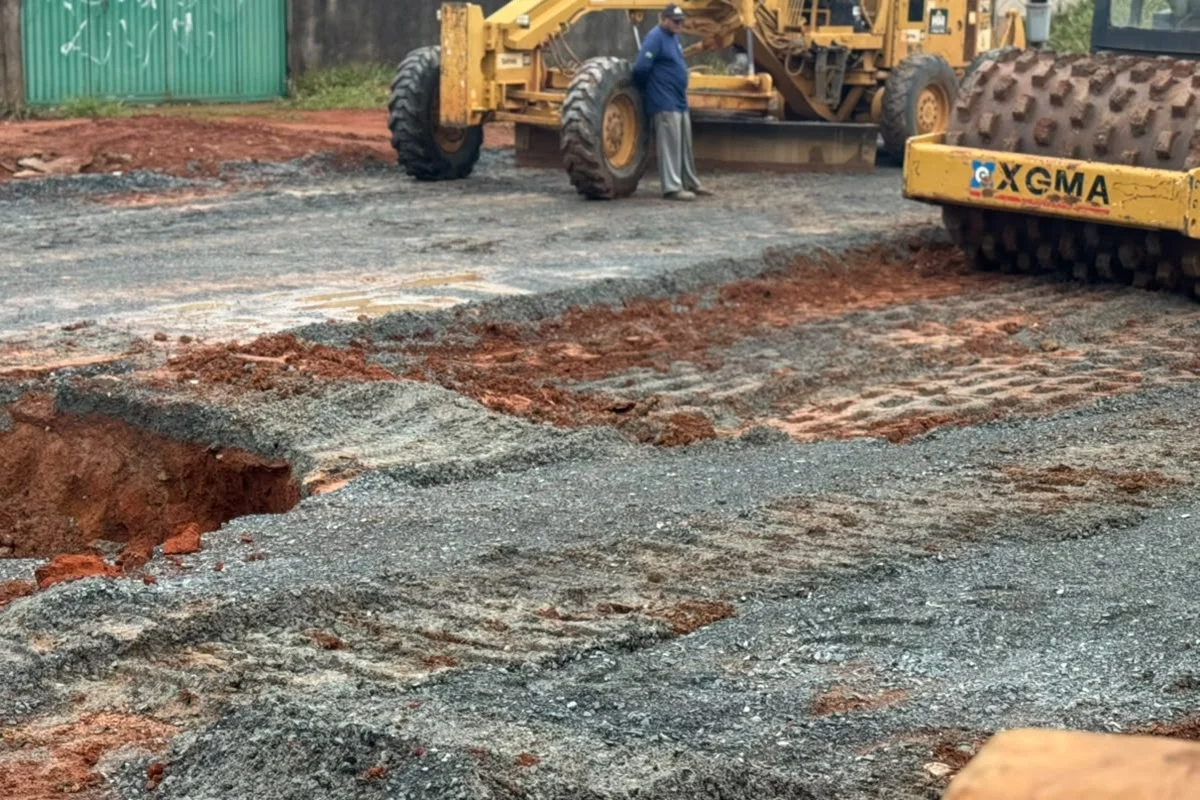 A obra tem previsão de até 15 dias para ser concluída A obra tem previsão de até 15 dias para ser concluída