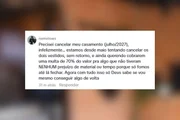 Usuária diz ter precisado cancelar o casamento, previsto para julho do próximo ano, porque desde maio tenta cancelar dois vestidos comprados na loja, sem nenhum retorno