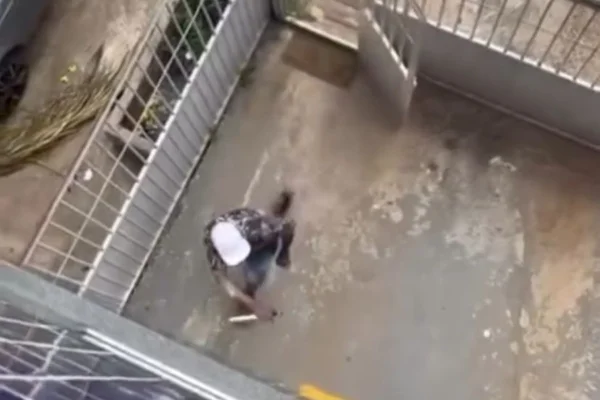 Ladrão invade apartamento com faca, é atacado por morador e preso