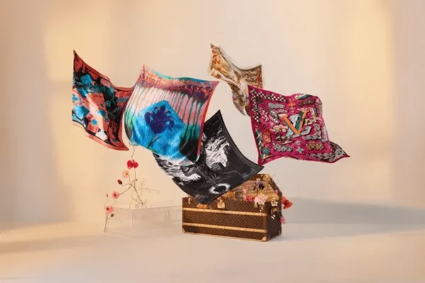 Na imagem com cor, lenços diversos da Louis Vuitton - Metrópoles