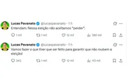 Tweet do deputado federal eleito Lucas Pavanato. Tweet do deputado federal eleito Lucas Pavanato.