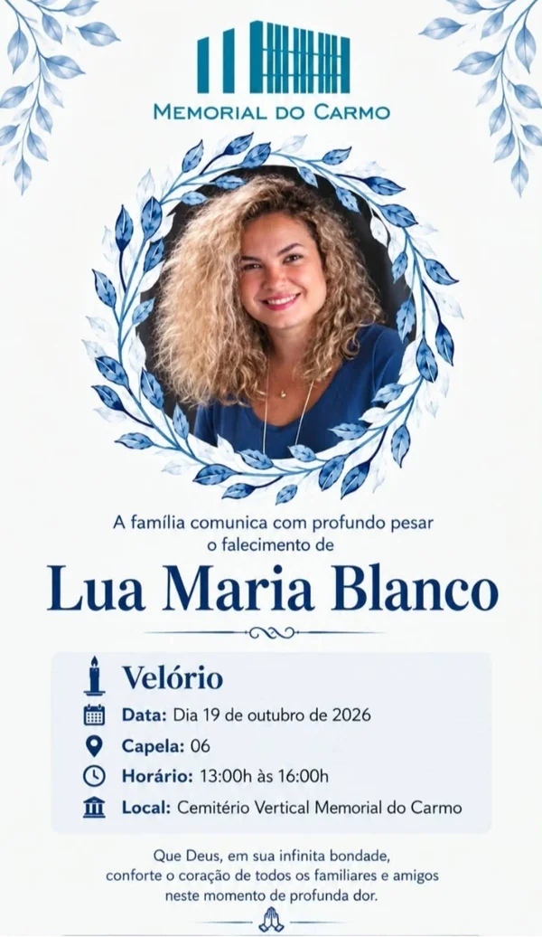 Velório de Lua Blanco acontece na segunda (19/10), no Rio; saiba detalhes - destaque galeria Velório de Lua Blanco acontece na segunda (19/10), no Rio; saiba detalhes - destaque galeria