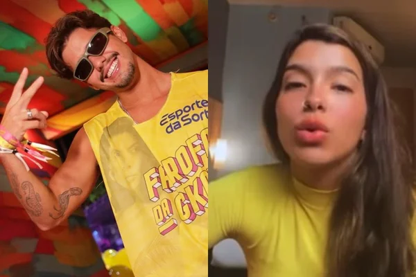 Foto colorida de Lucas Huback e Nicole Machado - Metrópoles