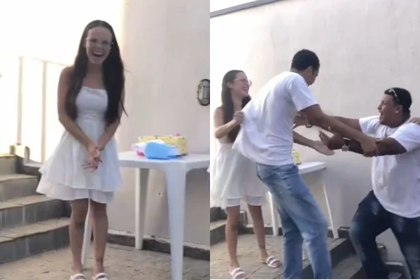 Foto colorida de uma mulher e um homem - Metrópoles
