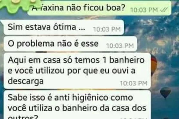 Patroa demite empregada doméstica porque ela usou banheiro: “Nojenta”
