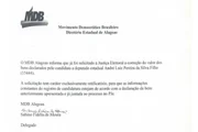 MDB de Alagoas já pediu correção do valor declarado MDB de Alagoas já pediu correção do valor declarado