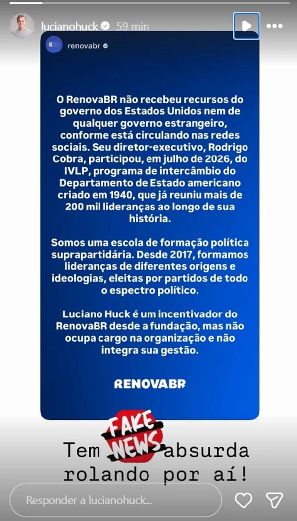 Luciano Huck chama denúncia de interferência nas eleições de “fake news” - destaque galeria