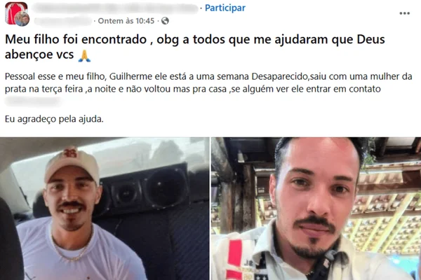 Jovem que desapareceu após marcar encontro por aplicativo é encontrado - destaque galeria