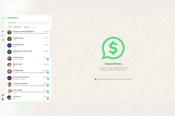 MasterWhats: site que reúne mensagens de Vorcaro volta ao ar após suspensão - destaque galeria MasterWhats: site que reúne mensagens de Vorcaro volta ao ar após suspensão - destaque galeria