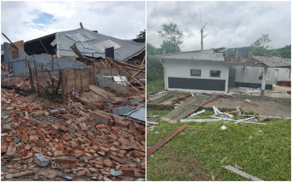 Casa e escolas destruídas após temporal no RS - Metrópoles