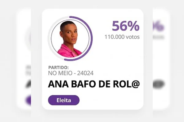 Ana Bafo de Rola: a candidata fake nas eleições que virou febre nas redes - destaque galeria Ana Bafo de Rola: a candidata fake nas eleições que virou febre nas redes - destaque galeria