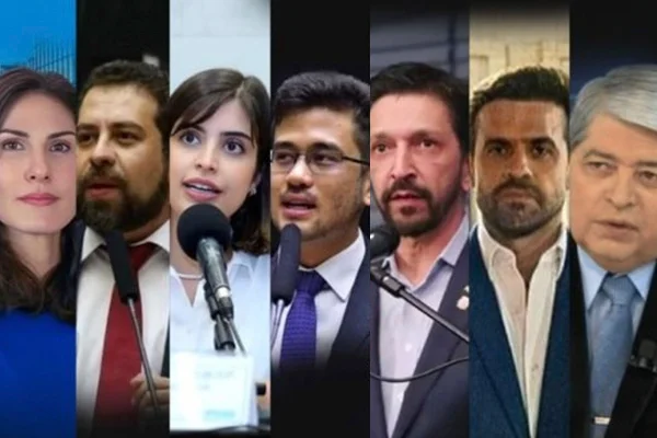 Imagem colorida mostra os pré-candidatos à Prefeitura de São Paulo; pesquisas - Metrópoles