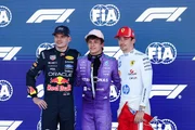Verstappen, Antonelli e Leclerc, pilotos da Fórmula 1 Verstappen, Antonelli e Leclerc, pilotos da Fórmula 1