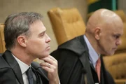 Os ministros do STF André Mendonça e Alexandre de Moraes Os ministros do STF André Mendonça e Alexandre de Moraes