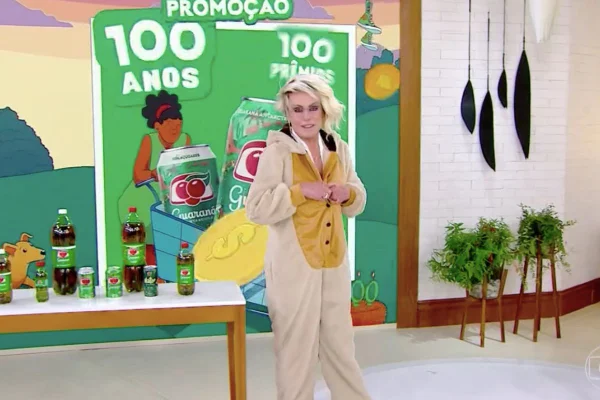 Ana Maria quebra a web ao surgir vestida de cachorro caramelo no Mais Você