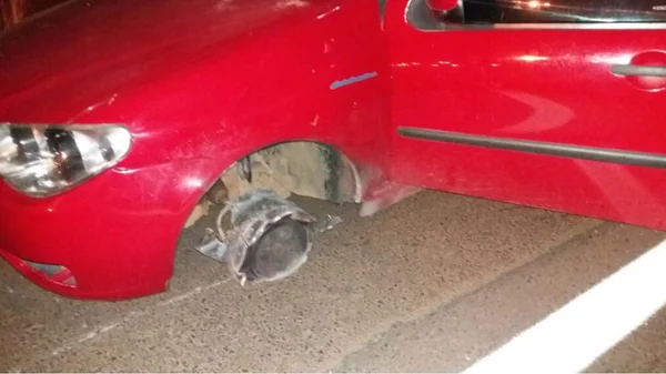 Homem é flagrado bêbado, na contramão e com carro sem roda na BR-070