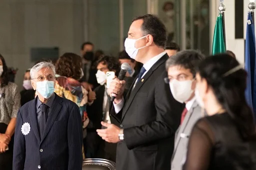Caetano Veloso, Rodrigo Pacheco e Randolfe Rodrigues