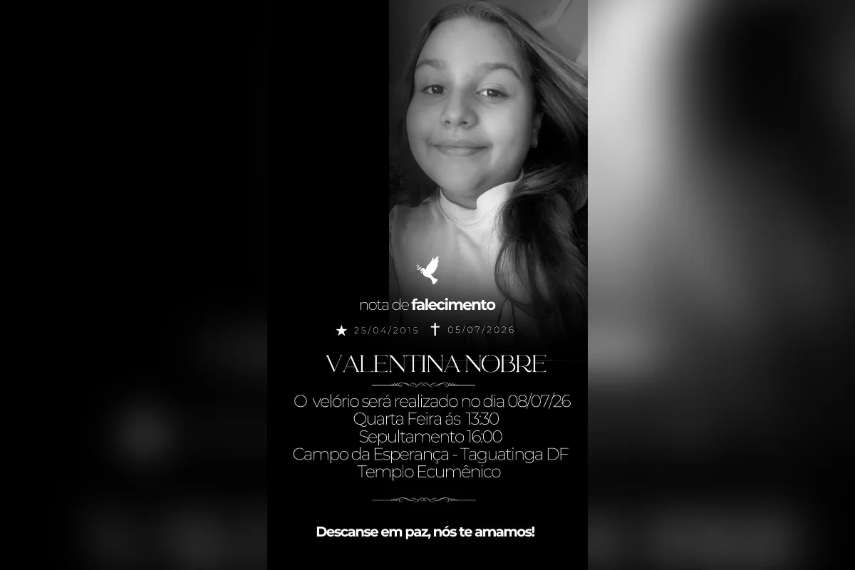 Velório de Valentina Nobre será nesta quarta após 11 dias em UTI com 3 paradas cardíacas