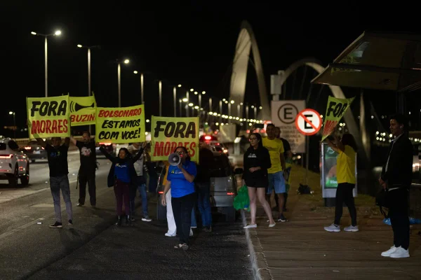 imagem colorida de manifestação de bolsonaristas em brasília