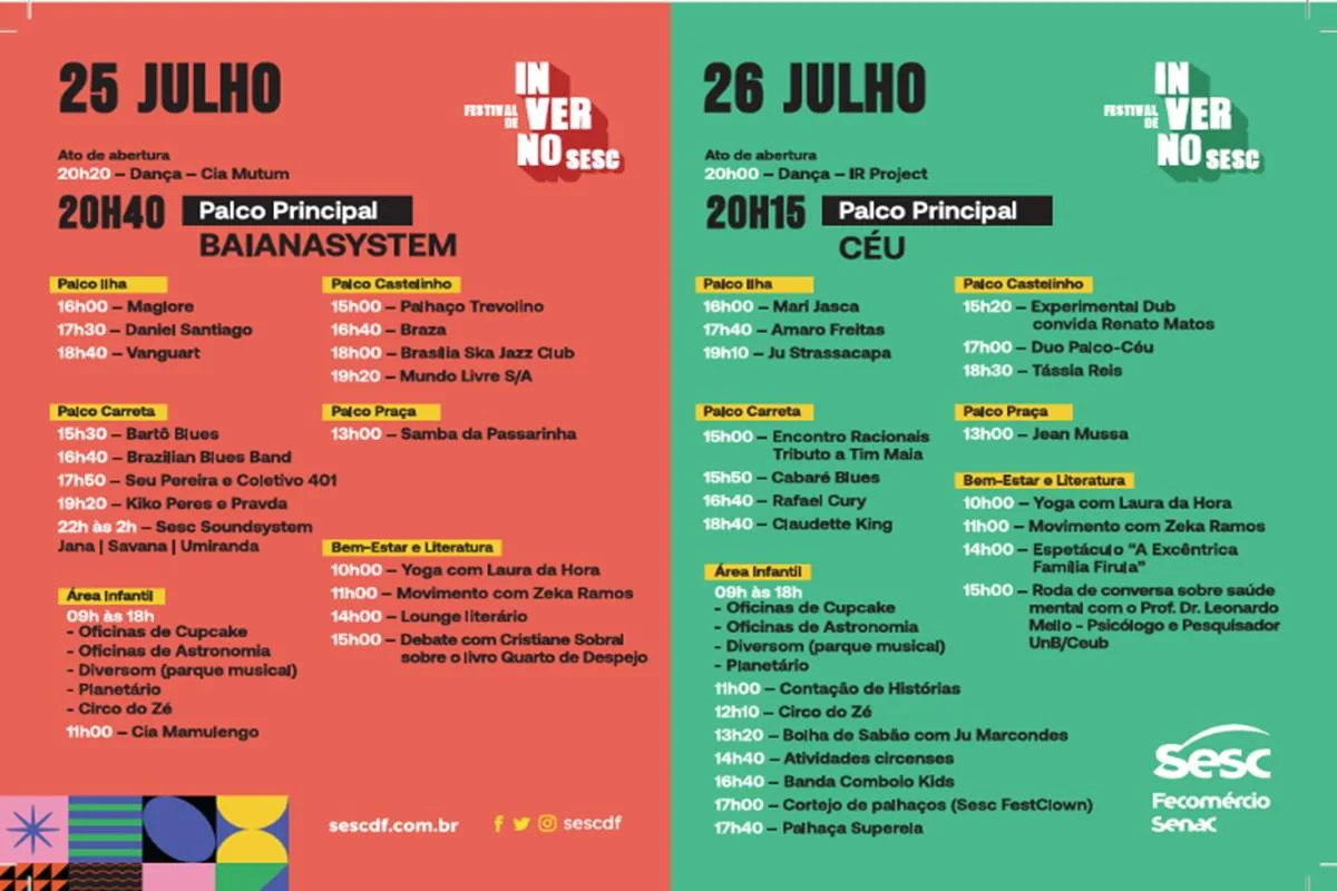 Festival de Inverno agita Brasília com shows de graça no fim de semana - imagem 2 Festival de Inverno agita Brasília com shows de graça no fim de semana - imagem 2